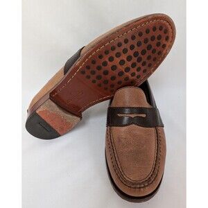 COLE HAAN Air Mens Sz 9.5 Casual Dress Shoes 2 Tone Brown Penny Leather Loafers